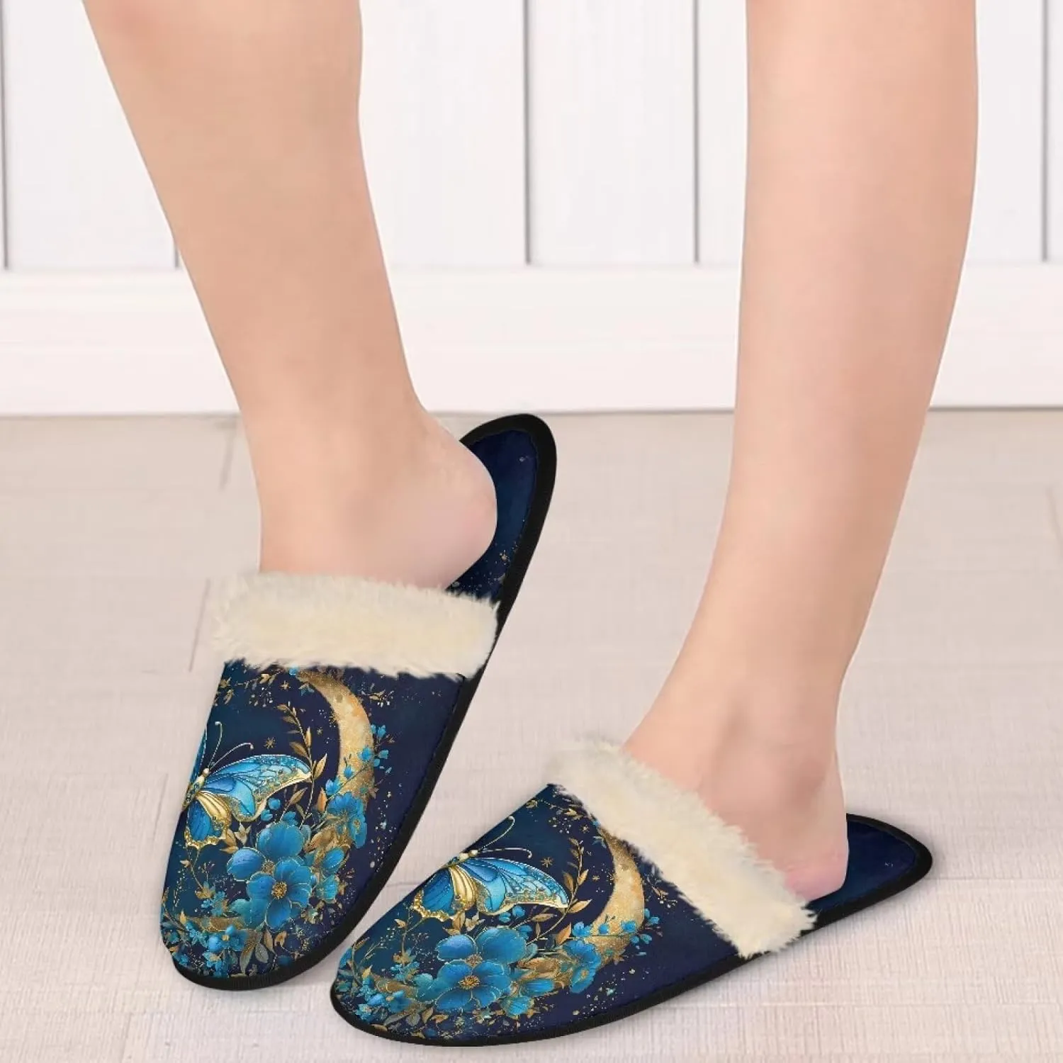 Flashideas House Slippers for Woman Fuzzy Keep Warm for Winter Indoor Soft Cushion Non-slip Fluffy Slides Slippers