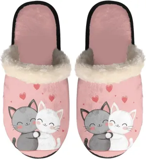 Flashideas Slippers for Women Retro Soft Fuzzy Slippers Couple Casual Fluffy Slippers for Indoor and Outdoor