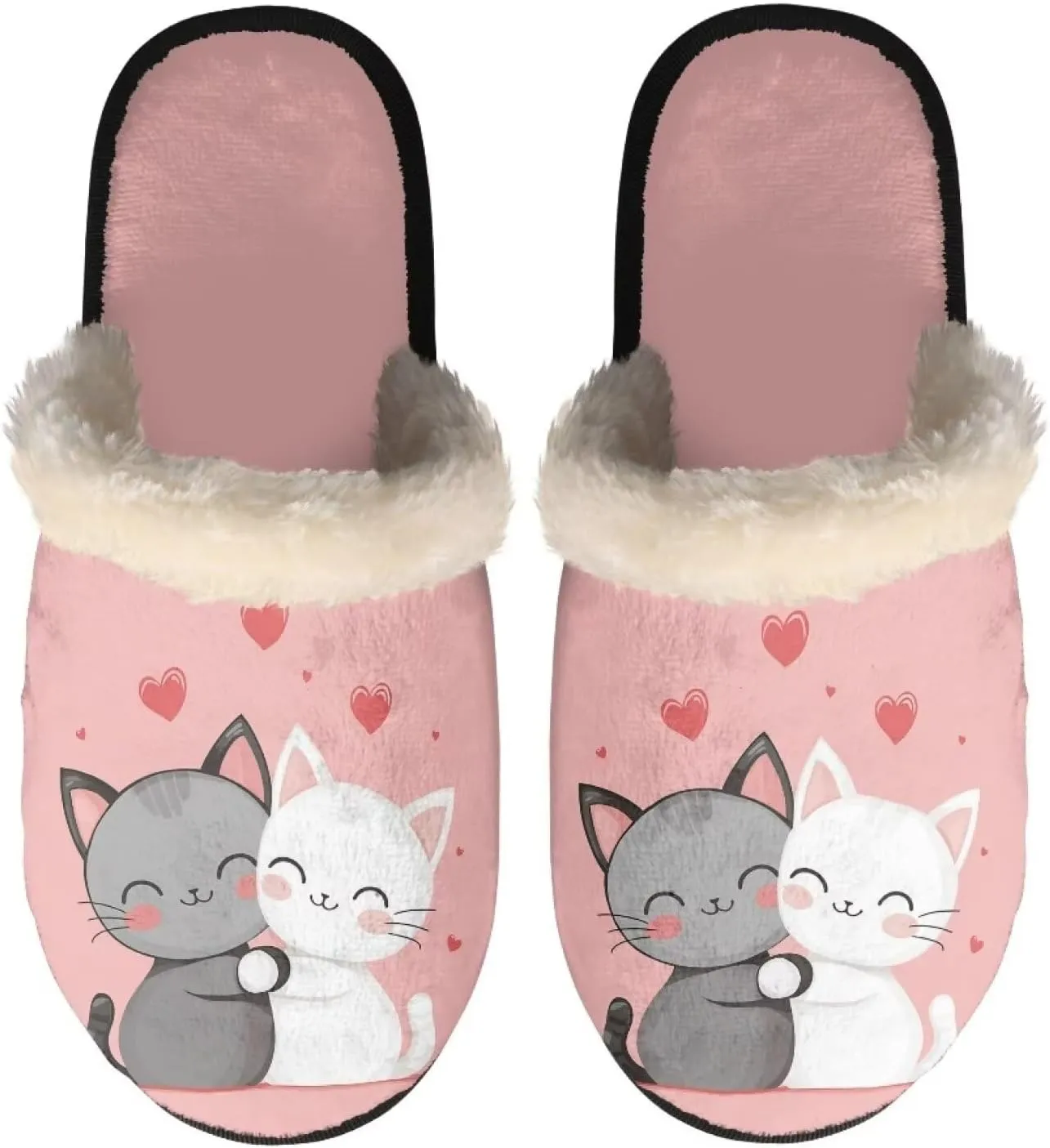 Flashideas Slippers for Women Retro Soft Fuzzy Slippers Couple Casual Fluffy Slippers for Indoor and Outdoor