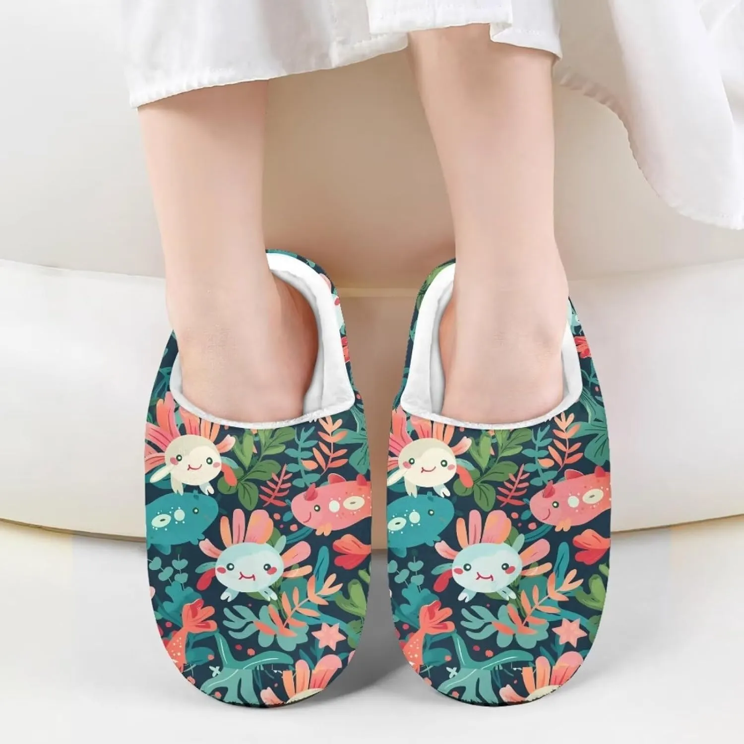 Flashideas Toddler Slippers Kids Fur Lined Warm Slip On Home Slippers Soft Plush Slippers