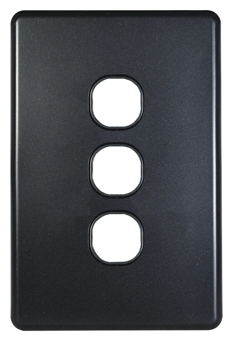 Flat Cat Slimline 3 Gang Grid And Plate Assembly
