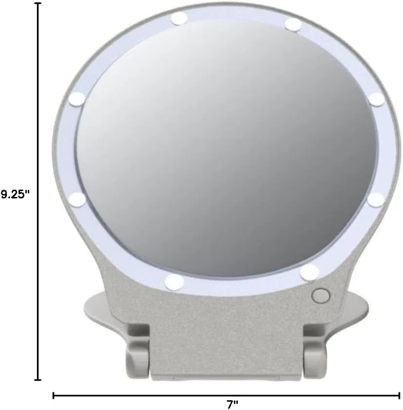 Floxite Tabletop Mount LED Lighted Travel and Home 10x Magnifying Mirror