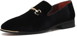FLQL Men's Luxury Penny Loafer Slip-On Velvet Shoes Party Dancing Shoes Suede Wedding Shoes Plus Size 7-13