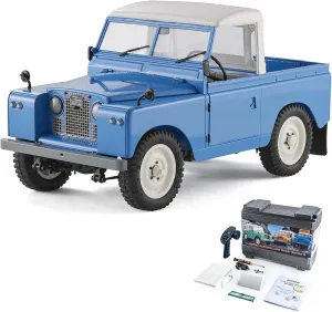 FMS 1/12 Land Rover Series II RC Car,RC Crawler Pickups & Vans & Convertibles 3 in 1 with 2 Speed Switch,4-Wheel Drive,LED Lights,RC Model for Adults (Blue)