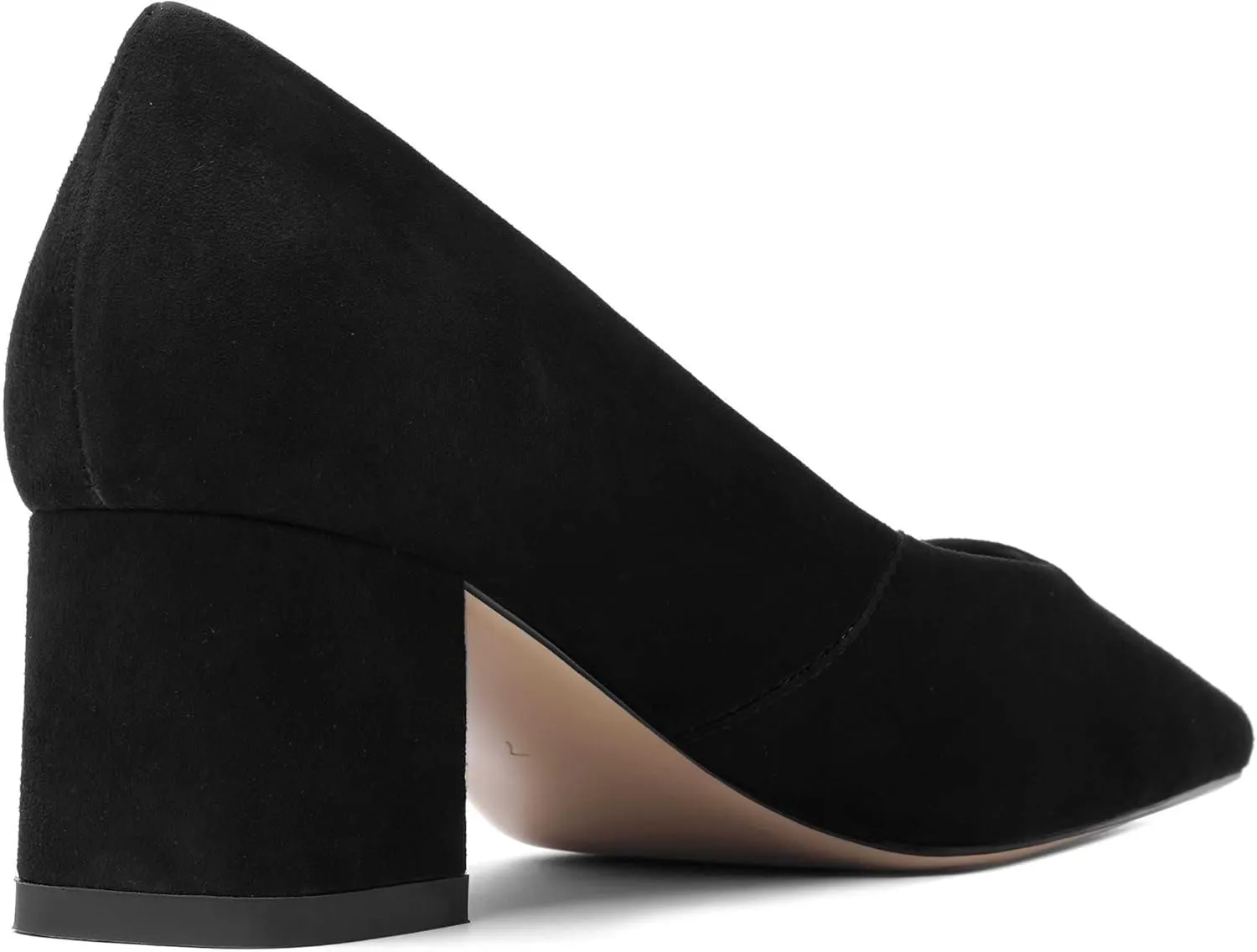FOGEENA Womens Dress Comfortable Suede Leather Square Toe Slip On Wedding Chunky Low Heel Pumps Dress Shoes 2.2 Inch