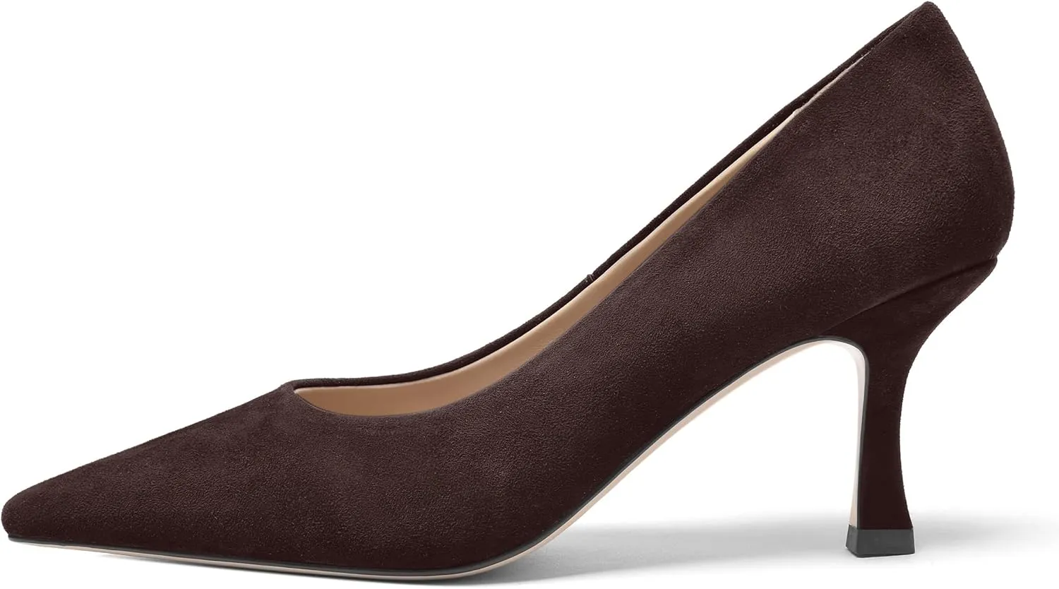 FOGEENA Womens Suede Pointed Toe Dress Slip On Wedding Stiletto High Heel Pumps Shoes 2.5 Inch
