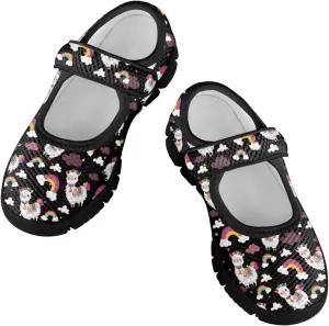 Forchrinse Girl's Classic Mary Jane Flats Cat Daisy Print School Uniform Shoes Cute Dress Shoes Lightweight Girl Walking Shoes for School 11-2.5