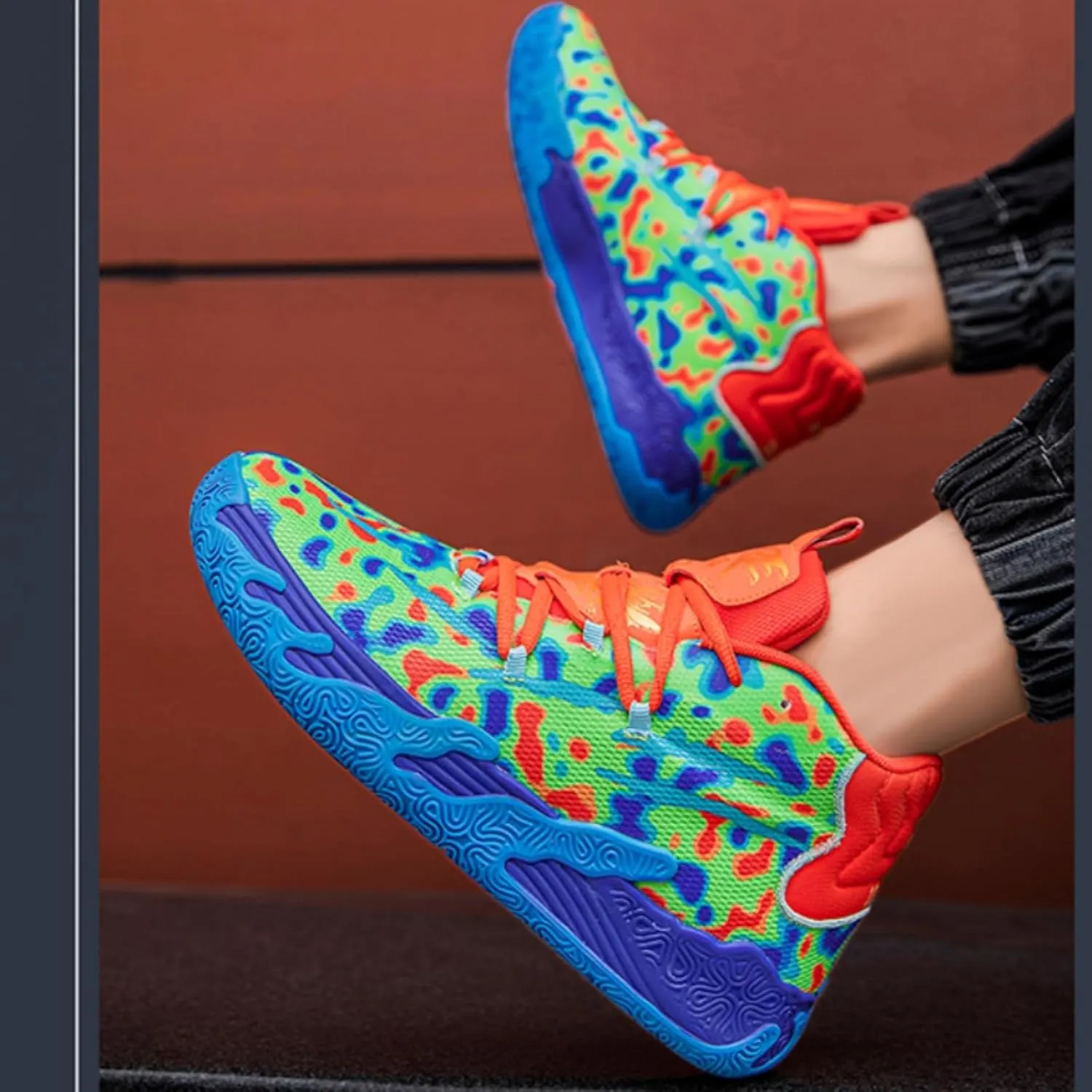 FOTN Womens Multicolour Lace Up Fashion Sneaker High-Top Casual Breathable Sports Athletic Walking Running Basketball Shoes