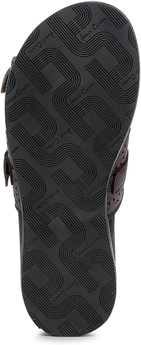 FRANCO CUADRA | Casual Sandal for Women in Genuine Brown Leather with Adjustable Buckle 45STSTS Almendra