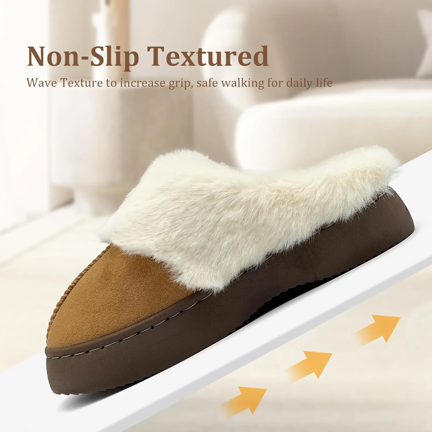 Fuzzy House Slippers for Kids Girls boys Soft Plush Platform House Shoes Memory Foam Warmth Slip-on Slippers Indoor Outdoor Big Kid