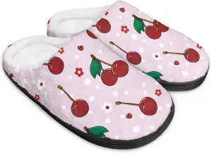 Fuzzy Slippers for Women,Soft Warm House Slippers Fruit Theme Strawberry Slippers Anti Skid Bedroom Slippers Home Shoes