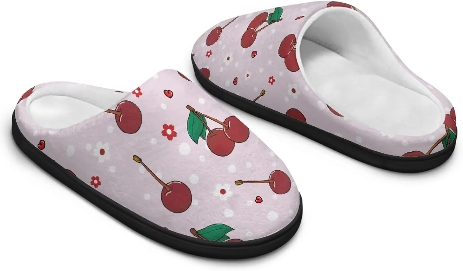 Fuzzy Slippers for Women,Soft Warm House Slippers Fruit Theme Strawberry Slippers Anti Skid Bedroom Slippers Home Shoes