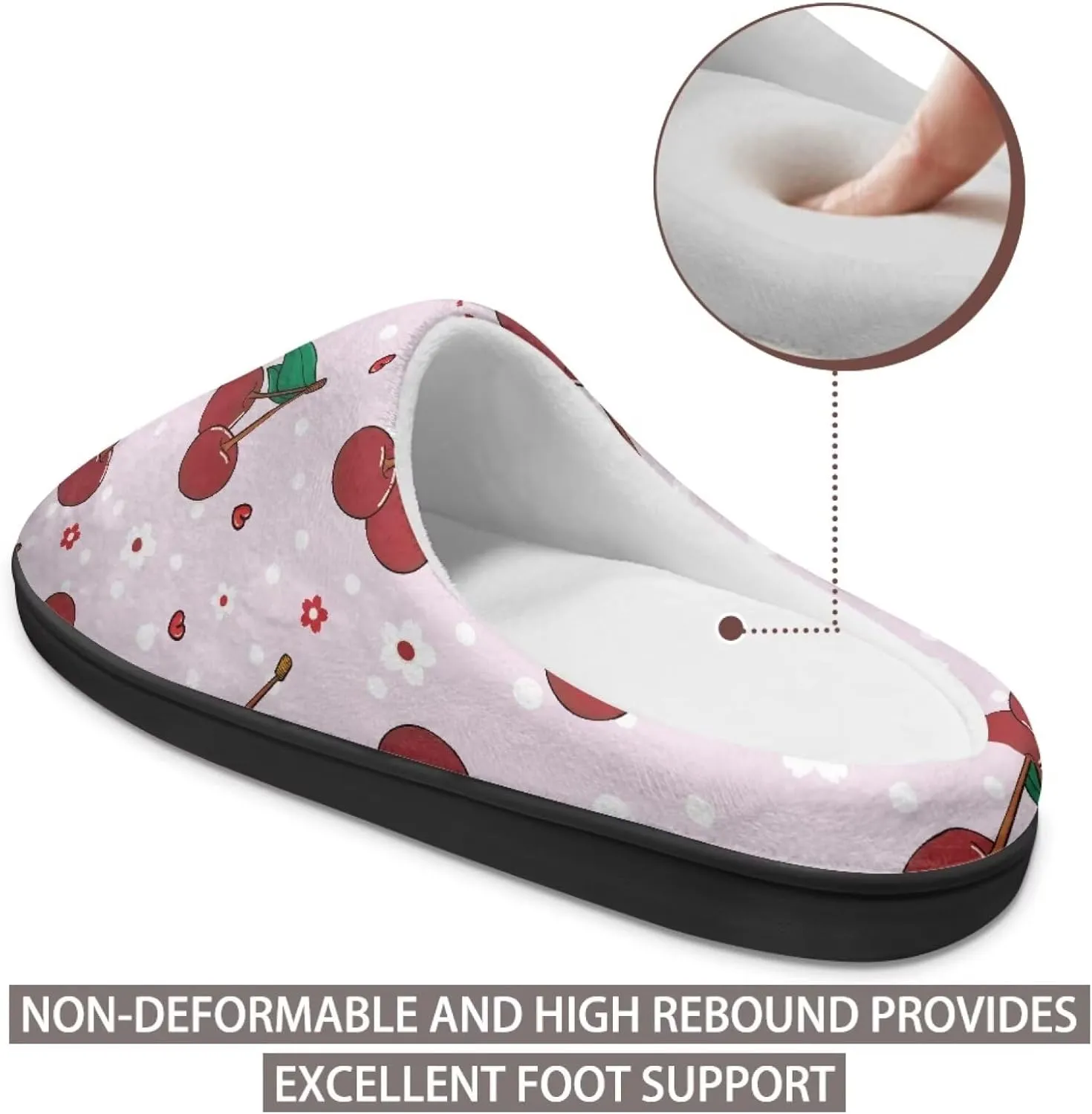 Fuzzy Slippers for Women,Soft Warm House Slippers Fruit Theme Strawberry Slippers Anti Skid Bedroom Slippers Home Shoes