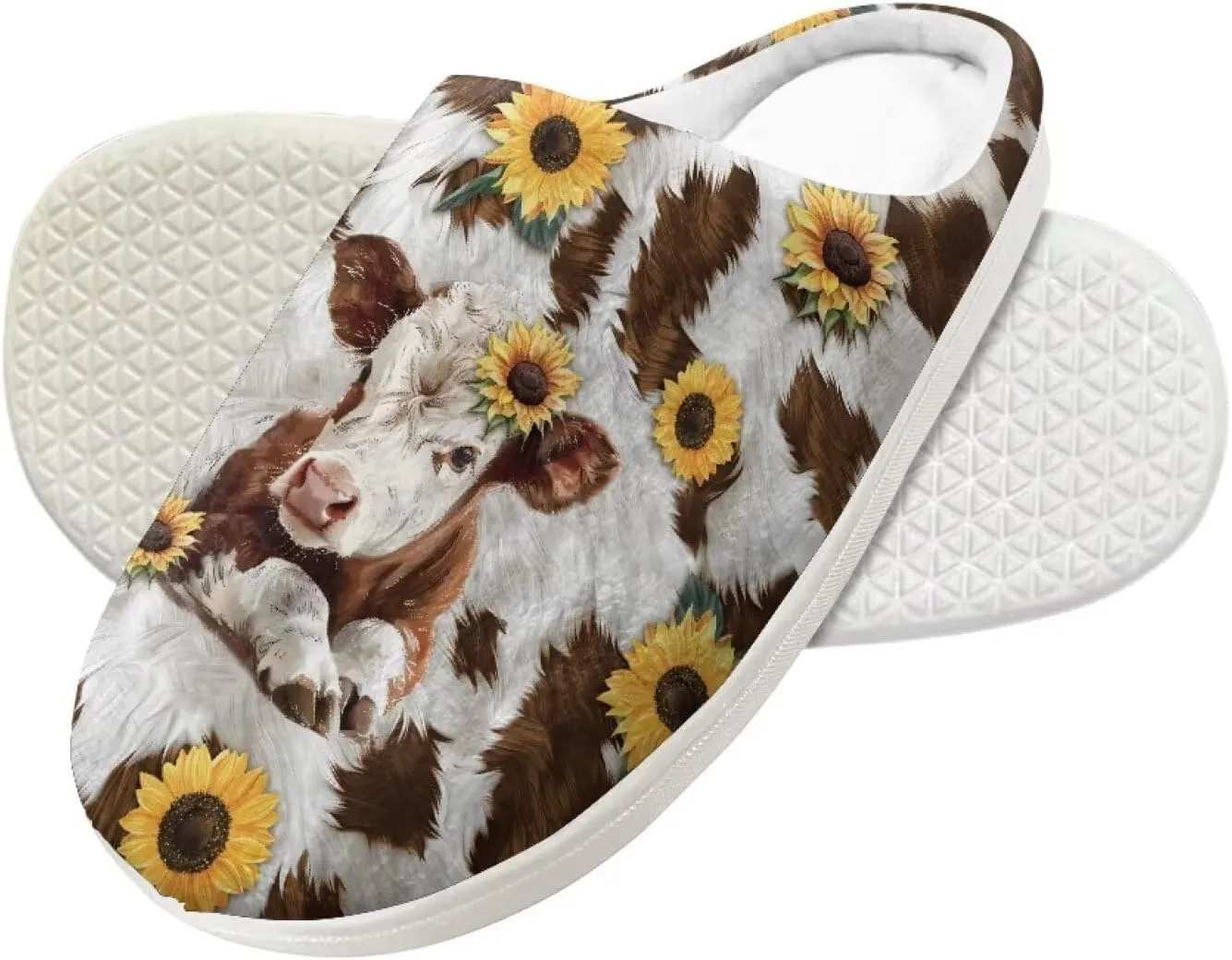 Fuzzy Toddler Slippers Girls Plush Slippers Soft Warm House Shoes Cozy Slip On Indoor Shoes Cute Print House Slippers Non Slip Washable for Bedroom Outdoor US 9-15