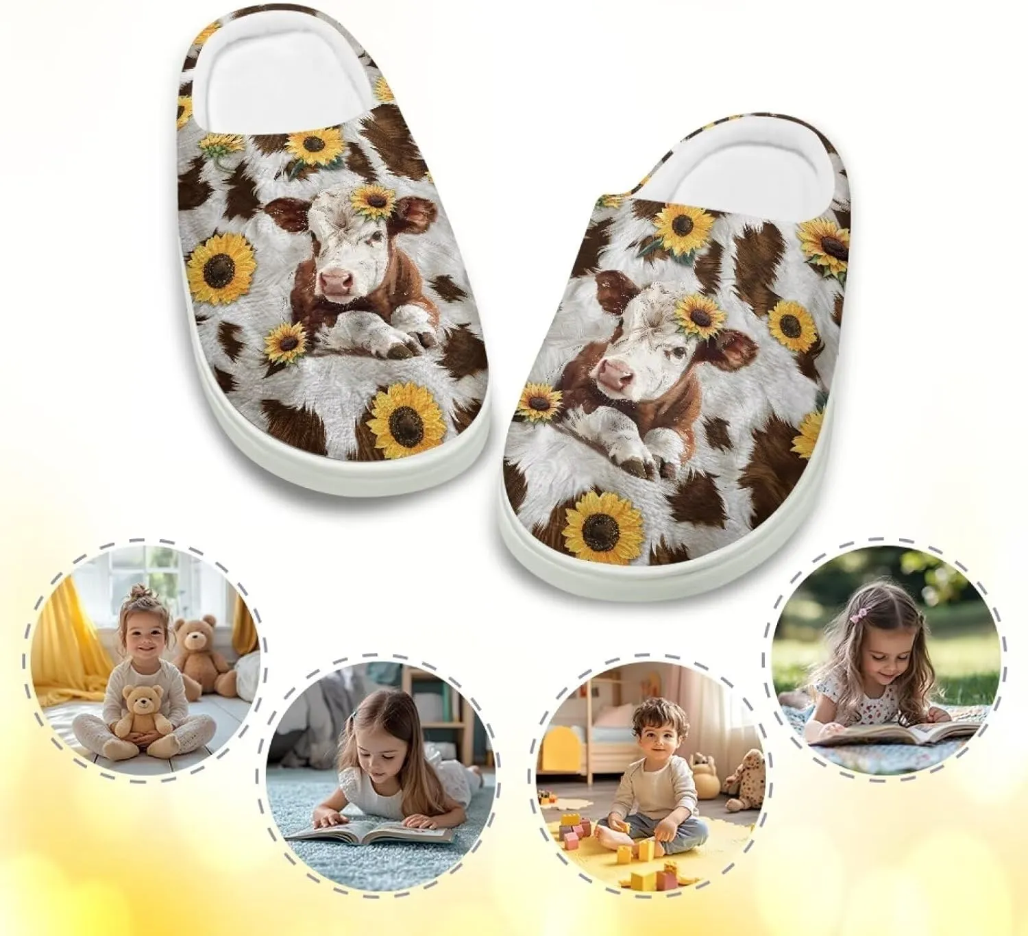 Fuzzy Toddler Slippers Girls Plush Slippers Soft Warm House Shoes Cozy Slip On Indoor Shoes Cute Print House Slippers Non Slip Washable for Bedroom Outdoor US 9-15
