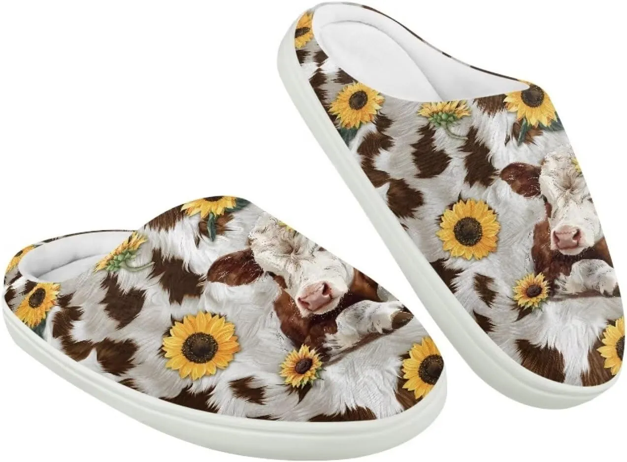 Fuzzy Toddler Slippers Girls Plush Slippers Soft Warm House Shoes Cozy Slip On Indoor Shoes Cute Print House Slippers Non Slip Washable for Bedroom Outdoor US 9-15