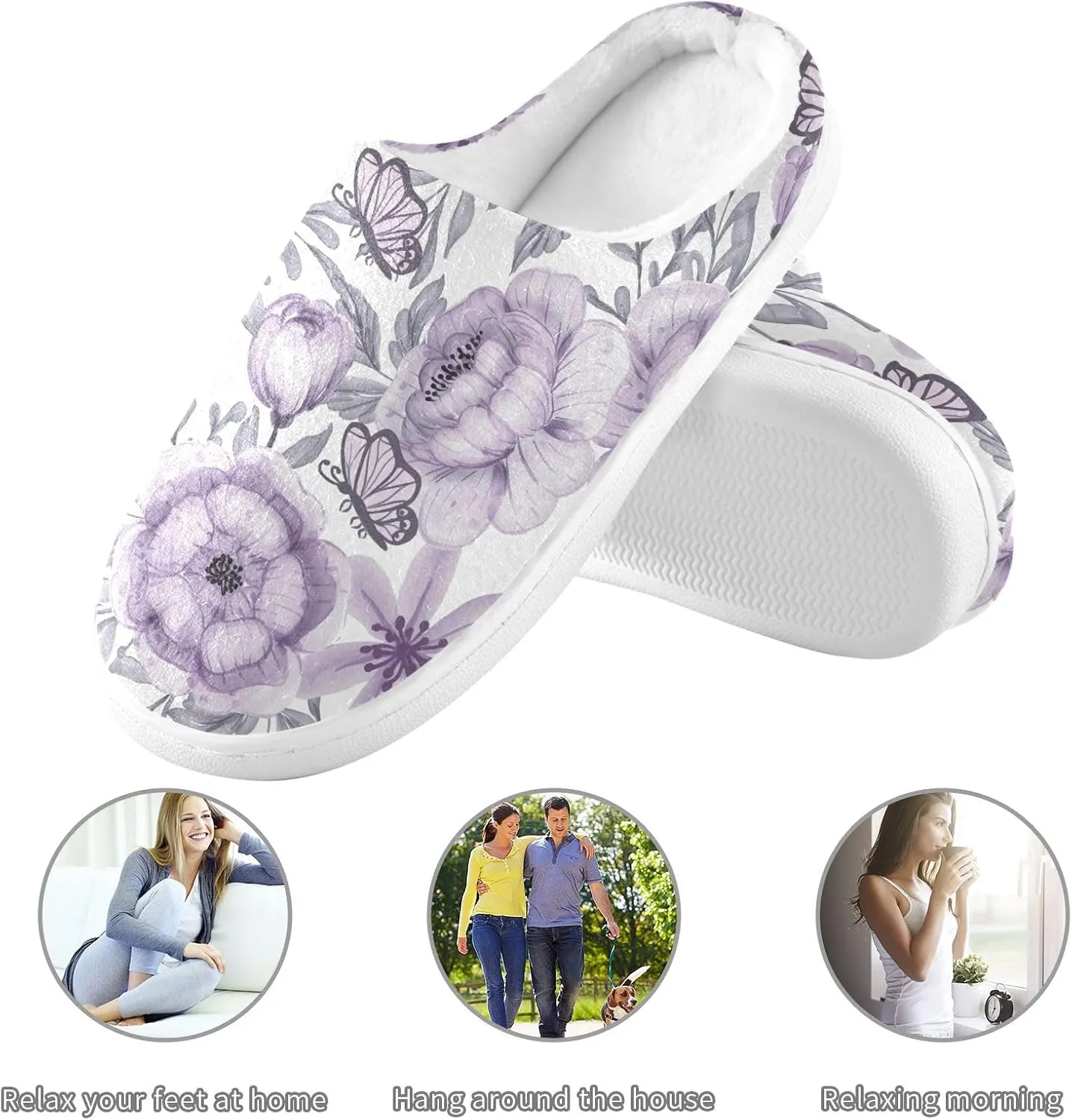 GAIGEO Mens House Slippers Sunny Sunflowers Blue, Memory Foam Warm Slippers for Women, Soft Comfort for Home or Outdoor Use