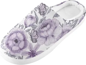GAIGEO Mens House Slippers Sunny Sunflowers Blue, Memory Foam Warm Slippers for Women, Soft Comfort for Home or Outdoor Use