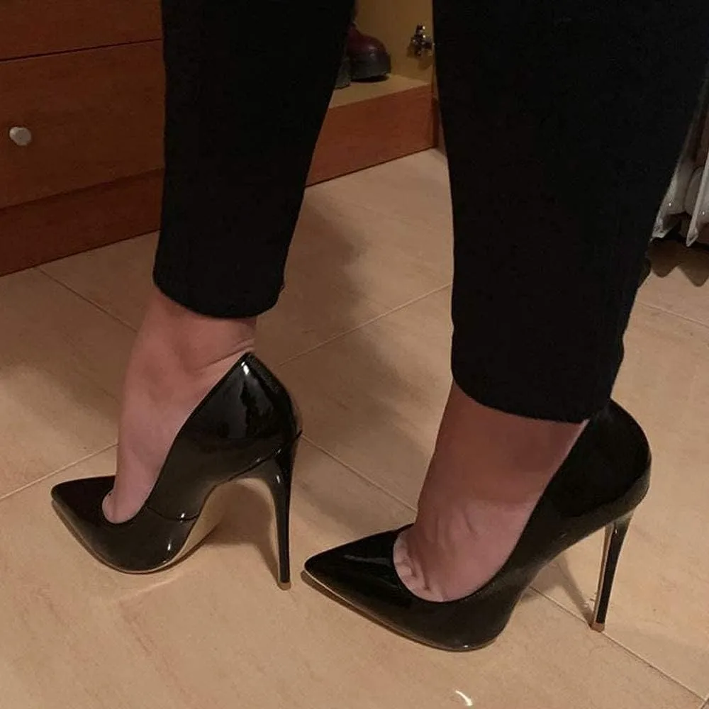 GENSHUO Women's 4.7 Inch Pumps Pointy Closed Toe Stiletto Sexy High Heels Slip on Porm Party Wedding Dress Shoes