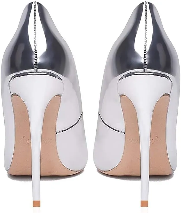 GENSHUO Women's 4.7 Inch Pumps Pointy Closed Toe Stiletto Sexy High Heels Slip on Porm Party Wedding Dress Shoes
