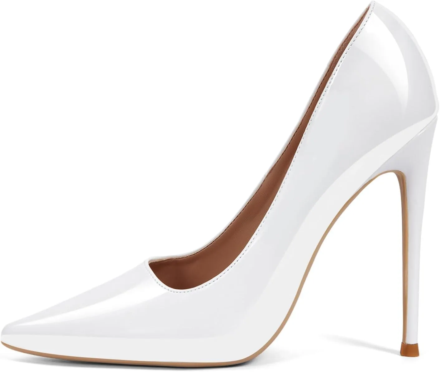 GENSHUO Women's 4.7 Inch Pumps Pointy Closed Toe Stiletto Sexy High Heels Slip on Porm Party Wedding Dress Shoes