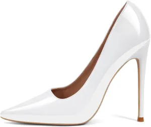 GENSHUO Women's 4.7 Inch Pumps Pointy Closed Toe Stiletto Sexy High Heels Slip on Porm Party Wedding Dress Shoes