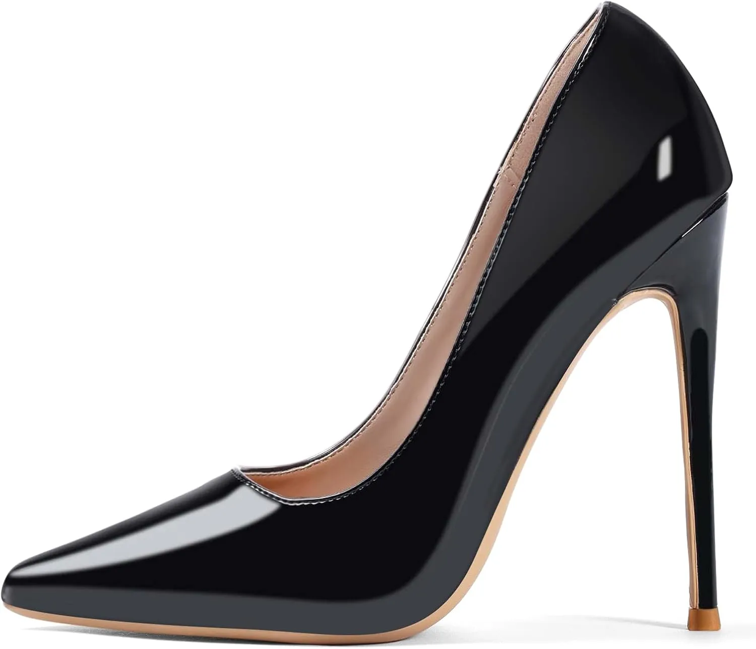 GENSHUO Women's 4.7 Inch Pumps Pointy Closed Toe Stiletto Sexy High Heels Slip on Porm Party Wedding Dress Shoes