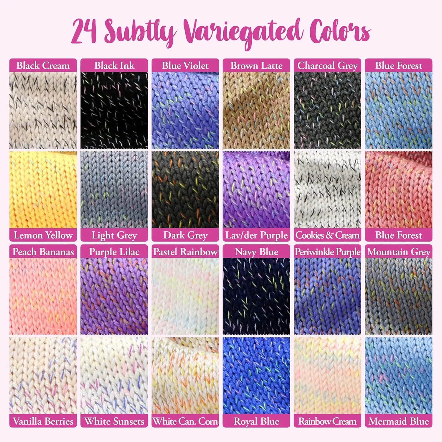GentleBliss Soft Baby Yarn for Crocheting, 8 Skeins, 880Yds/400G, Free Patterns - Acrylic Baby Blanket Yarn for Knitting - Light Worsted 3 DK Weight - Black Cream