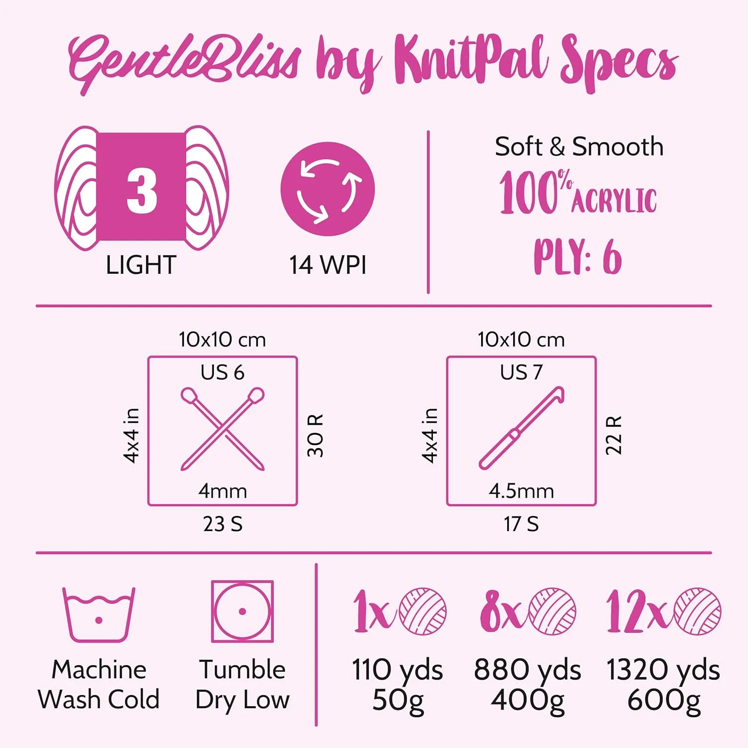 GentleBliss Soft Baby Yarn for Crocheting, 8 Skeins, 880Yds/400G, Free Patterns - Acrylic Baby Blanket Yarn for Knitting - Light Worsted 3 DK Weight - Black Cream