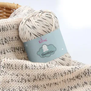 GentleBliss Soft Baby Yarn for Crocheting, 8 Skeins, 880Yds/400G, Free Patterns - Acrylic Baby Blanket Yarn for Knitting - Light Worsted 3 DK Weight - Black Cream