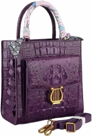 Genuine Alligator Skin Women Small Totes Bag Cross Shoulder Bag Authentic Real Crocodile Leather Lady Mini Purse Handbag