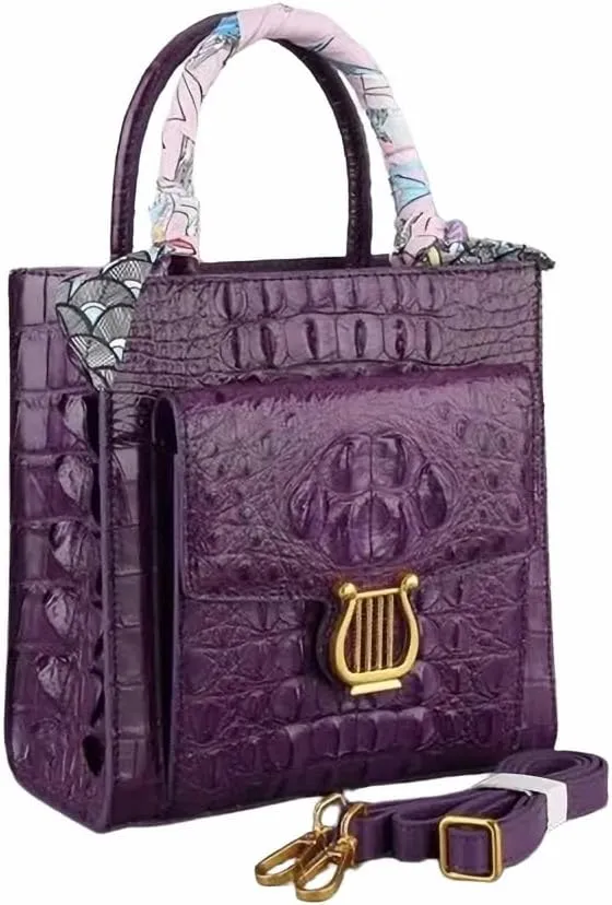 Genuine Alligator Skin Women Small Totes Bag Cross Shoulder Bag Authentic Real Crocodile Leather Lady Mini Purse Handbag