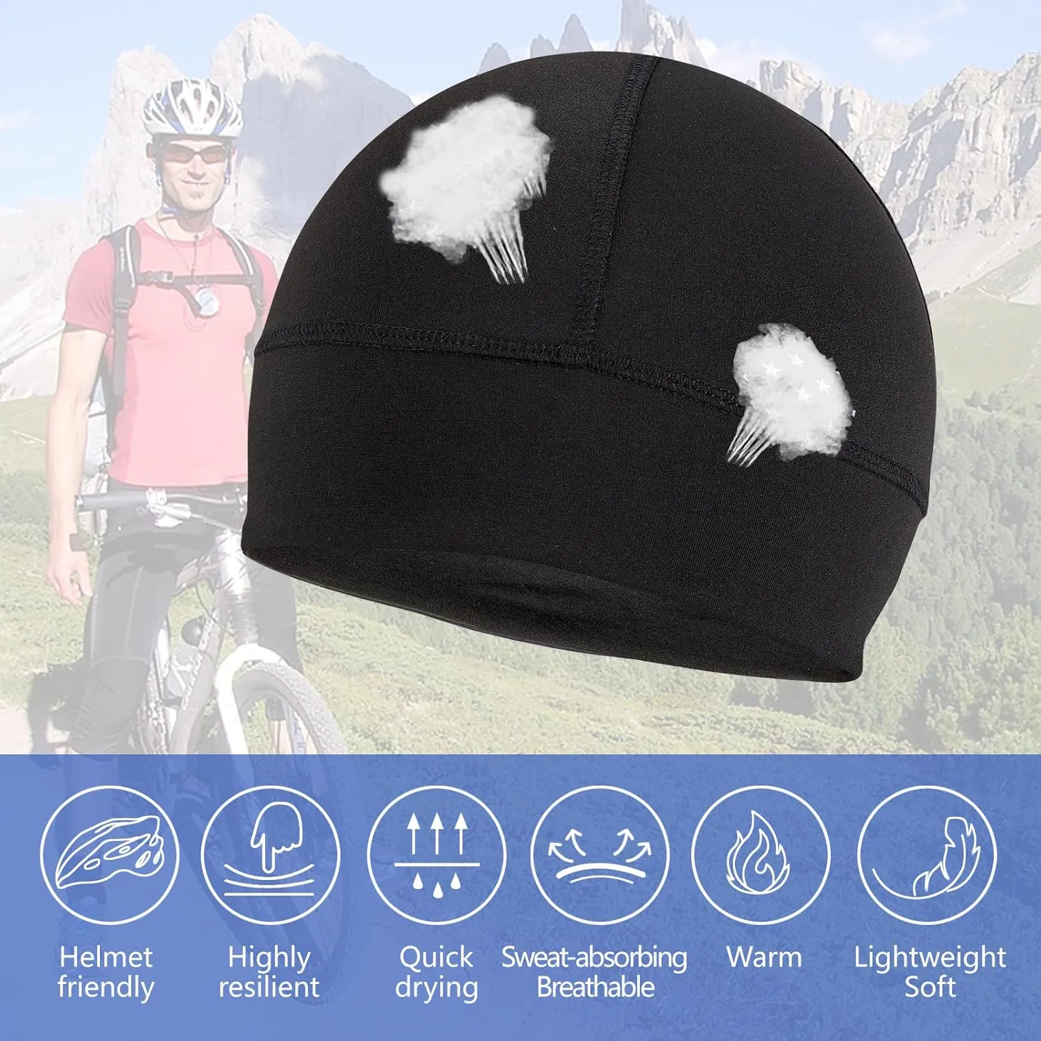 German Novelty Cap Basic Flat Black German Style Motorcycle Half Helmet with Adjustable Chin Strap