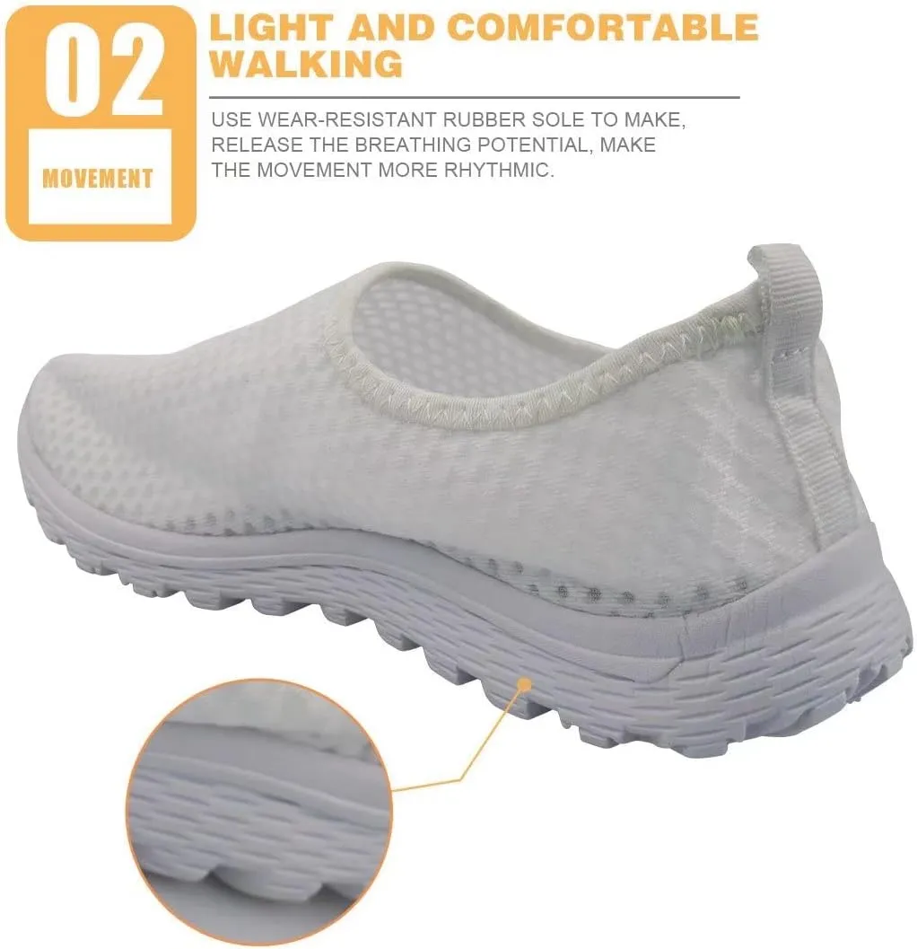 GIFTPUZZ Women Men Casual Non Slip Comfort Walking Shoes Soft Lightweight Slip On Sneakers