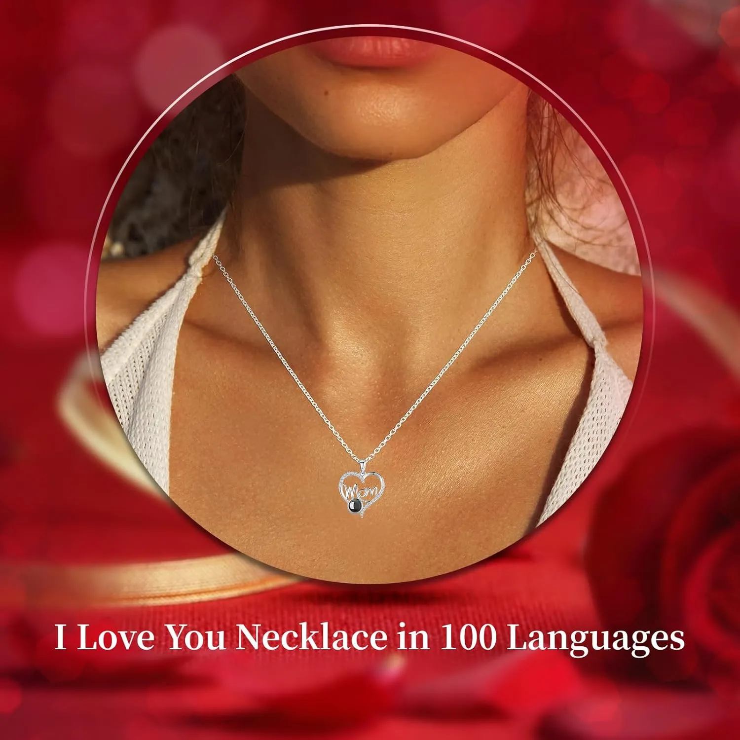 Gifts for Mom from Daughter and Son, Unique Mothers Day Birthday Gift Idea, Preserved Yellow Real Roses with I Love You in 100 Languages Mom Necklace, Cool Present to Mother Mama-Yellow