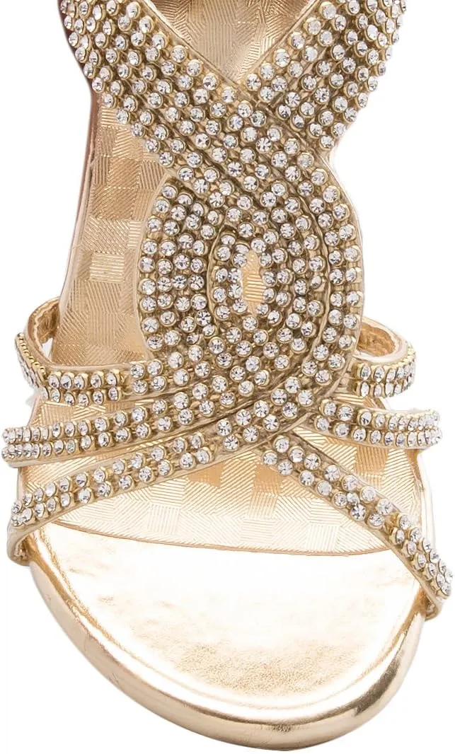 Girls' Kids Open Toe Strappy Rhinestone Dress Sandal Low Heel Shoes - Wedding, Dress, Dance, Flower Girl