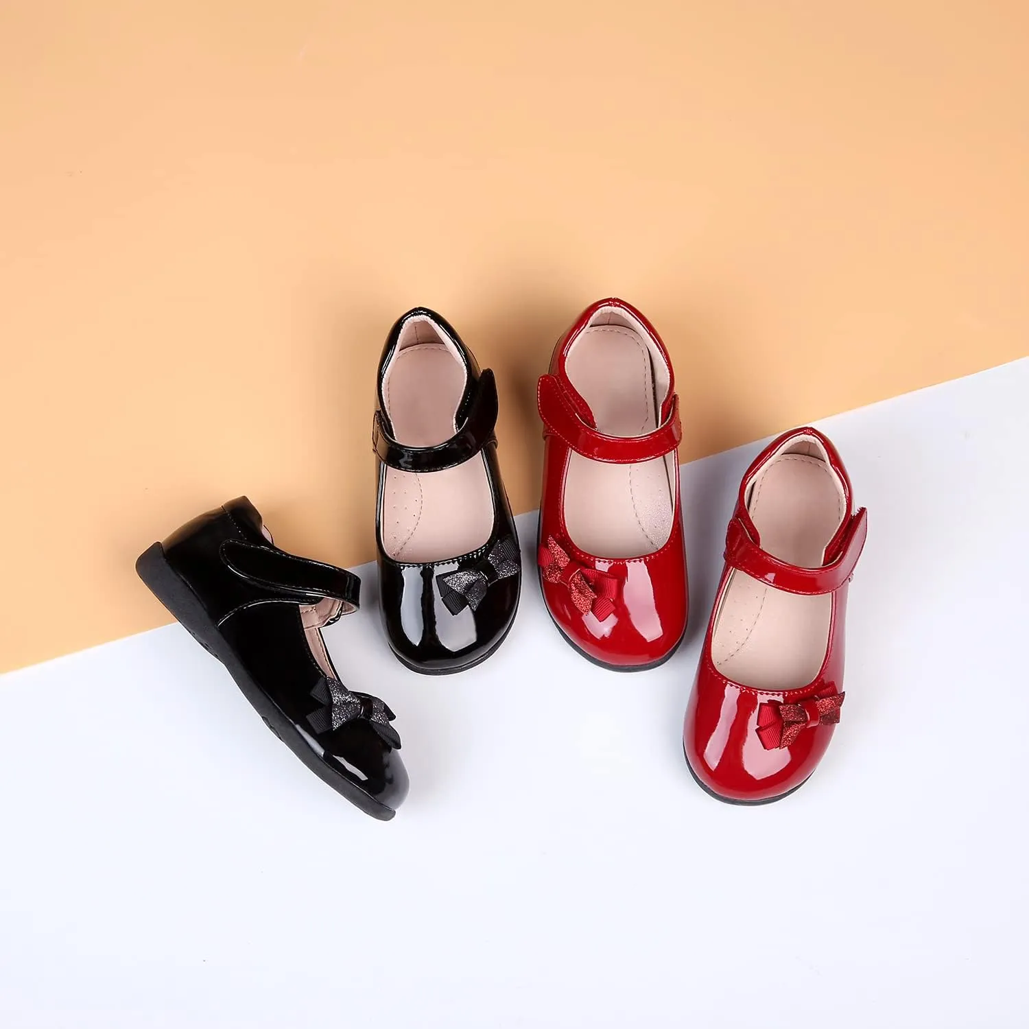 Girls Mary Jane Strap School Uniform Dress Flat Ballet Shoes