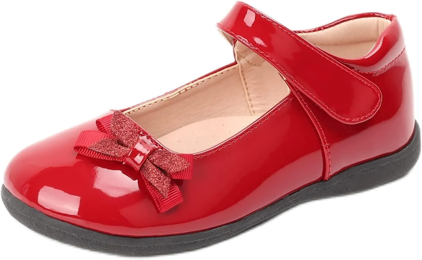 Girls Mary Jane Strap School Uniform Dress Flat Ballet Shoes