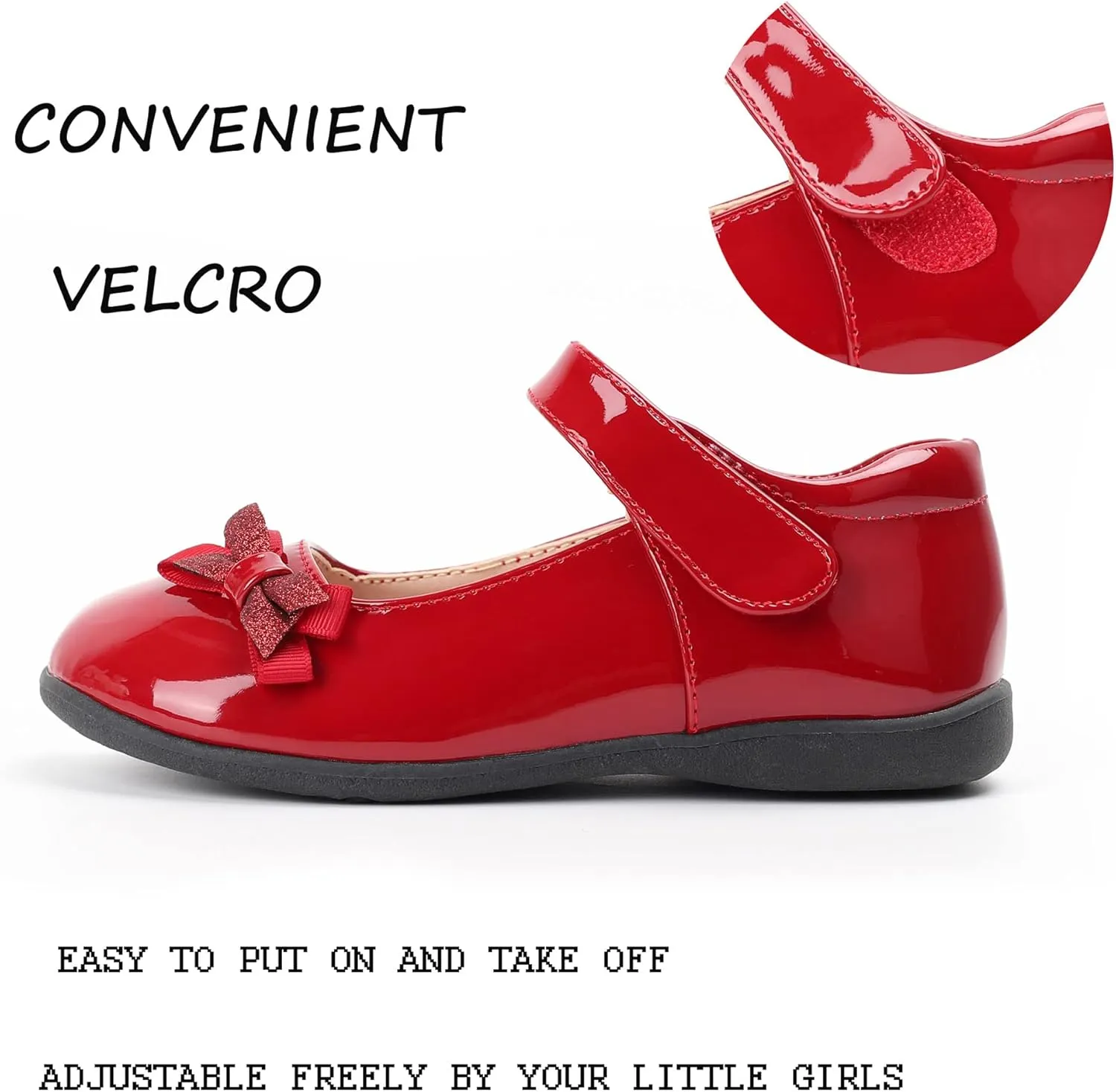 Girls Mary Jane Strap School Uniform Dress Flat Ballet Shoes