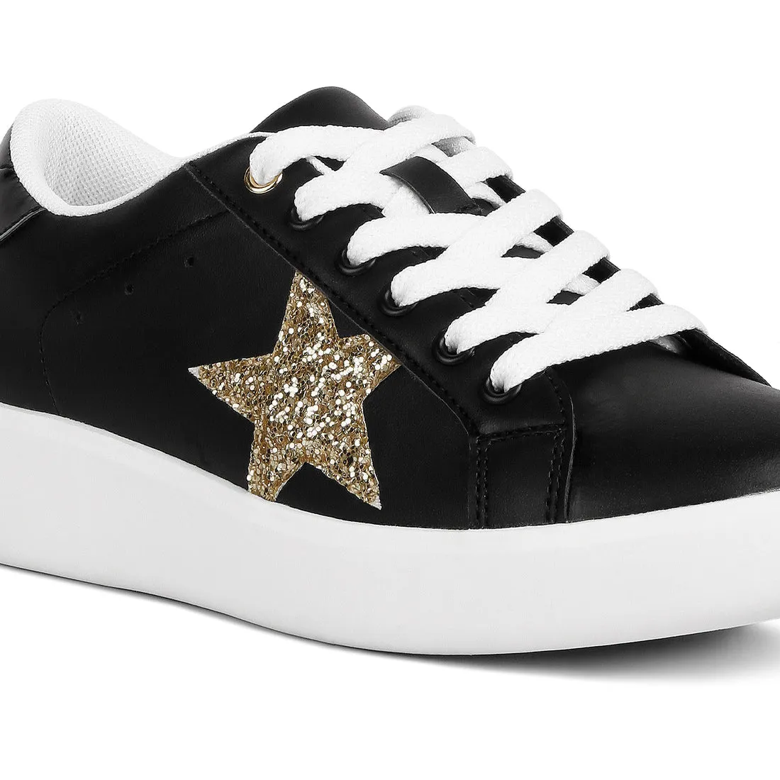 Glitter Star Applique Detail Sneakers
