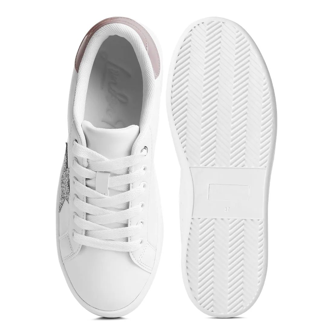 Glitter Star Applique Detail Sneakers
