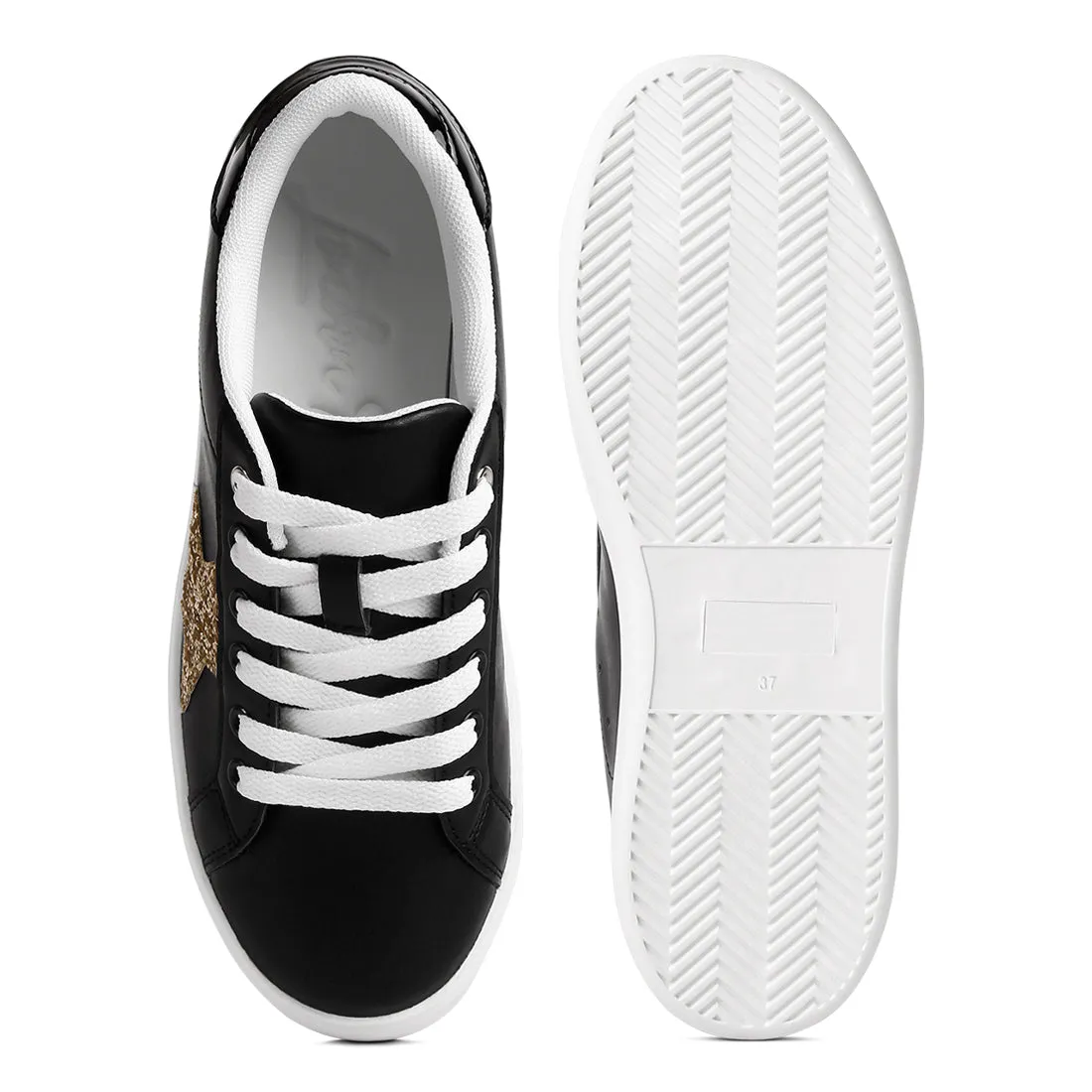 Glitter Star Applique Detail Sneakers