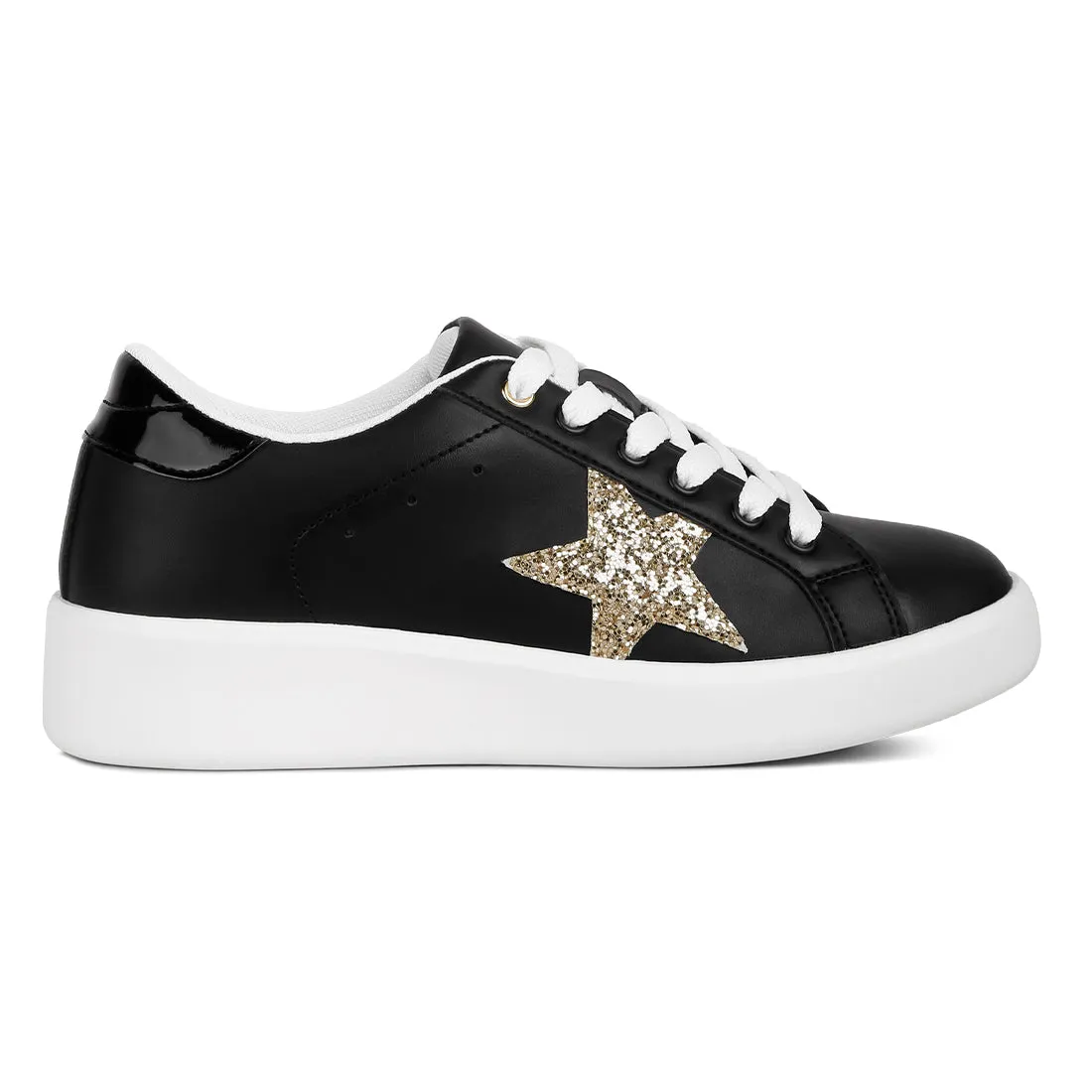 Glitter Star Applique Detail Sneakers