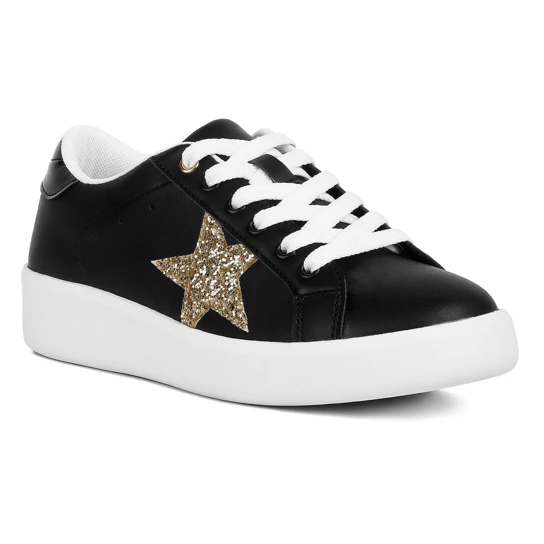 Glitter Star Applique Detail Sneakers
