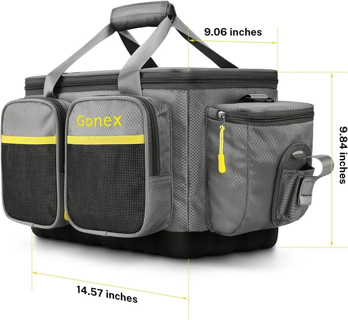 Gonex Fishing Tackle Bag, Water-Resistant Polyester Material Fishing Tackle Storage Bag with Padded Shoulder Strap and Non-Slip Base Suitable for 3600 3700 Tackle Box