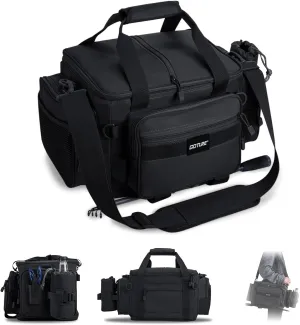 Goture Fishing Tackle Bag, Store Up to 4PCS 3700 Tackle Box Trays, 600D Soft Side Water-Resistant Saltwater Gear Storage Fishing Bag with Rod Straps, Detachable Water Bottle Pouch, Gifts for Men