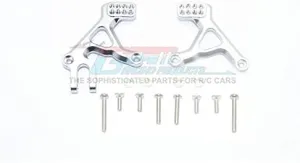 GPM For Traxxas TRX-4 Defender/TRX-4 Tactical Unit Upgrade Parts Aluminum Front Adjustable Shock Tower - 2Pc Set Gray Silver
