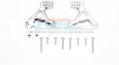 GPM For Traxxas TRX-4 Defender/TRX-4 Tactical Unit Upgrade Parts Aluminum Front Adjustable Shock Tower - 2Pc Set Gray Silver