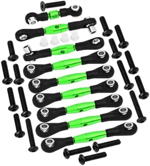 GPM Upgrades Aluminum Tie Rods for 1/10 4WD Ford GT 4-Tec 2.0 (83056-4) & 1/10 4WD 4-Tec 3.0 (93054-4) RC Cars (Green)