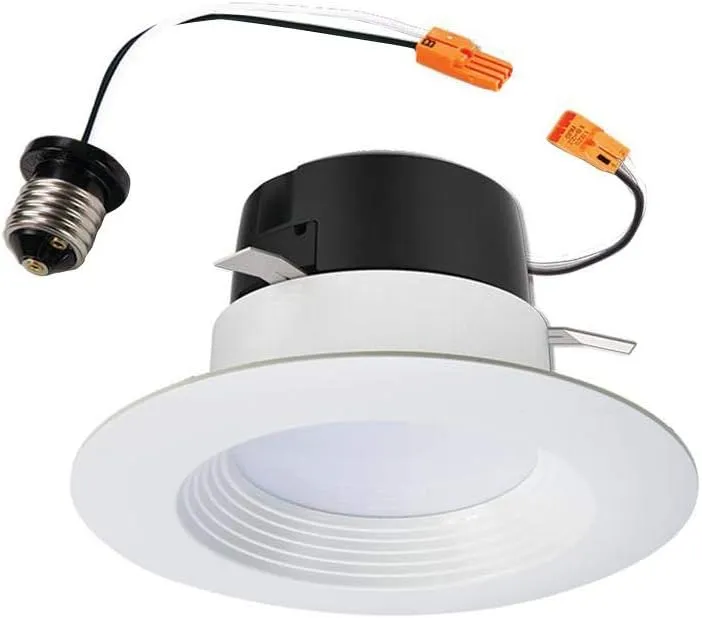HALO 4 inch Recessed LED Can Light – Retrofit Ceiling & Shower Downlight – 3000K -Baffle White Trim (6 Pack)